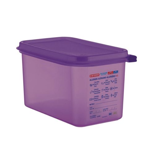 Araven Allergen Polypropylene 1/4 Gastronorm Food Storage Container Purple 4.3L (CM787)