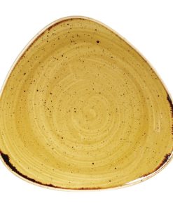 Churchill Stonecast Triangle Plate Mustard Seed Yellow 192mm (Pack of 12) (CN313)