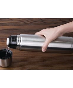 Olympia Vacuum Flask Stainless Steel 1Ltr (CN696)