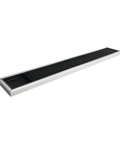 Beaumont Rubber Bar Mat with Stainless Steel Frame 600 x 100mm (CN741)