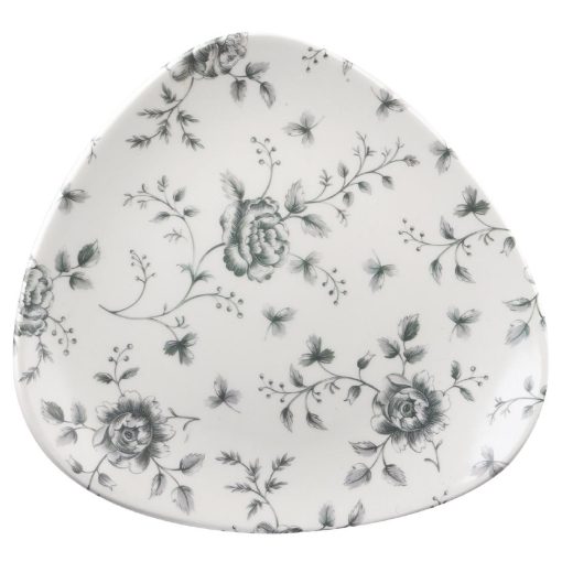 Churchill Vintage Prints Grey Rose Chintz Pattern Triangle Plate 229mm (Pack of 12) (CP546)