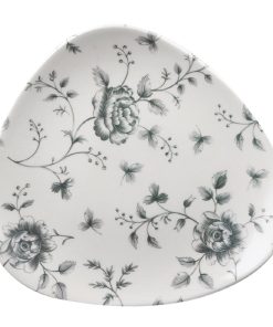 Churchill Vintage Prints Grey Rose Chintz Pattern Triangle Plate 192mm (Pack of 12) (CP547)