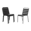Bolero Slatted Steel Side Chairs Grey (Pack of 4) (CS727)