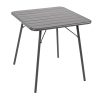 Bolero Square Slatted Steel Table Grey 700mm (CS730)