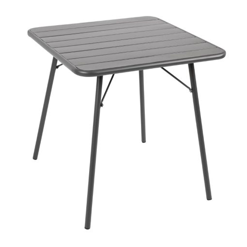 Bolero Square Slatted Steel Table Grey 700mm (CS730)