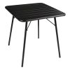 Bolero Square Slatted Steel Table Black 700mm (CS731)
