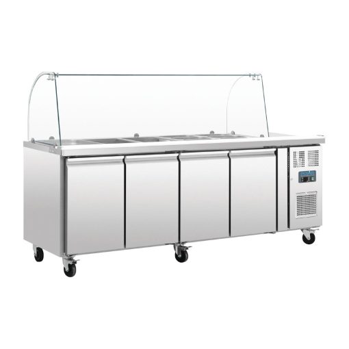 Polar U-Series Four Door Refrigerated Gastronorm Saladette Counter (CT395)