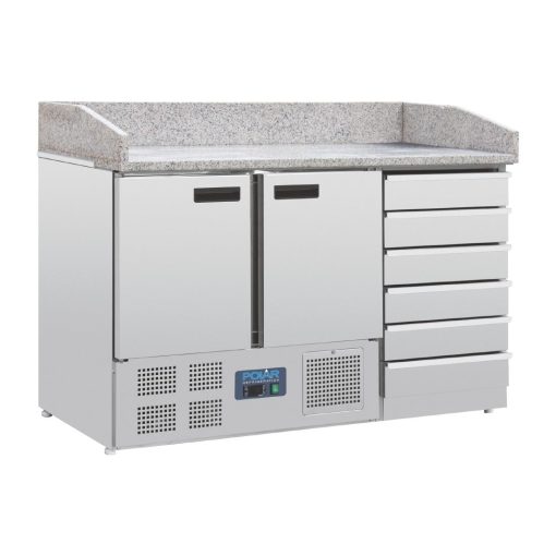 Polar G-Series Double Door Pizza Counter with Granite Top and Dough Drawers (CT425)