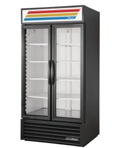 True 2 Glass Door 991L Upright Display Fridge Black GDM-35-HC-TSL01 (CW387)