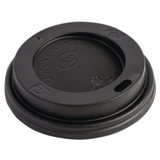 Fiesta Disposable Coffee Cup Lids Black 225ml / 8oz (Pack of 50) (CW715)