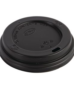 Fiesta Disposable Coffee Cup Lids Black 340ml / 12oz and 455ml / 16oz (Pack of 50) (CW717)