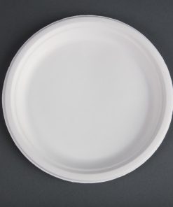 Fiesta Green Compostable Bagasse Plates Round 260mm (Pack of 50) (CW904)