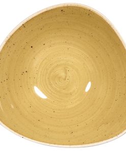 Churchill Stonecast Triangular Bowl Mustard 185mm (Pack of 12) (CY737)