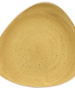 Churchill Stonecast Triangular Plate Mustard 265mm (Pack of 12) (CY738)