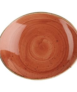 Churchill Stonecast Oval Coupe Plate Orange 192mm (Pack of 12) (CY966)