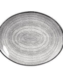 Churchill Studio Prints Homespun Stone Grey Oval Coupe Plate 317 x 255mm (DA274)