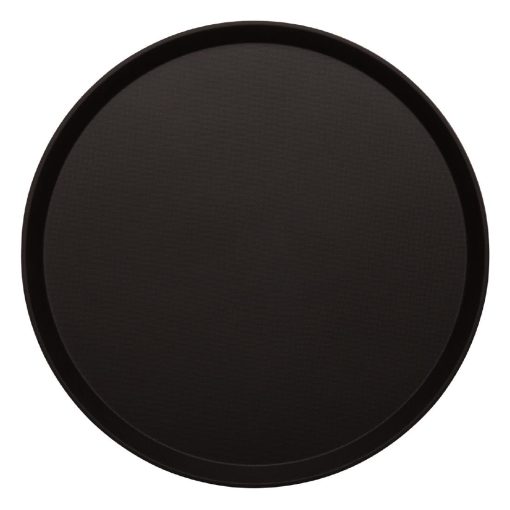 Cambro Treadlite Fibreglass Round Non-Slip Tray Black 355mm (DB003)