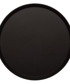Cambro Treadlite Fibreglass Round Non-Slip Tray Black 405mm (DB004)