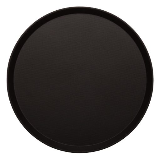 Cambro Treadlite Fibreglass Round Non-Slip Tray Black 405mm (DB004)