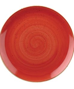 Churchill Stonecast Round Coupe Plate Berry Red 217mm (Pack of 12) (DB062)