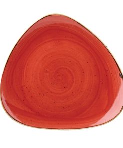 Churchill Stonecast Triangle Plate Berry Red 229mm (Pack of 12) (DB066)