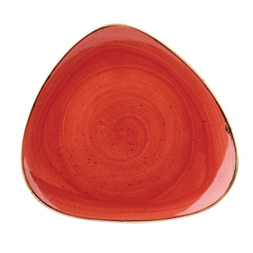 Churchill Stonecast Triangle Plate Berry Red 229mm (Pack of 12) (DB066)