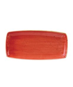 Churchill Stonecast Rectangular Plate Berry Red 350 x 185mm (Pack of 6) (DB069)