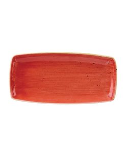 Churchill Stonecast Rectangular Plate Berry Red 295 x 150mm (Pack of 12) (DB070)