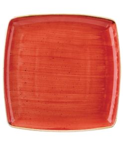 Churchill Stonecast Square Plate Berry Red 268 x 268mm (Pack of 6) (DB071)