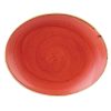 Churchill Stonecast Oval Coupe Plate Berry Red 192mm (Pack of 12) (DB072)