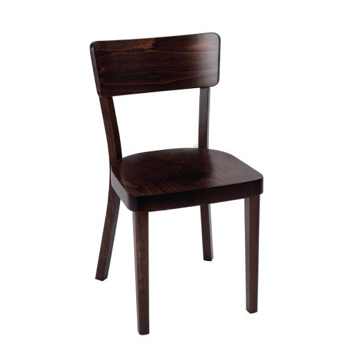 Fameg Plain Side Chairs Walnut Finish (Pack of 2) (DC355)