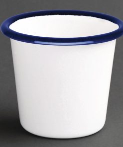 Olympia Enamel Sauce Cup White and Blue (Pack of 6) (DC383)