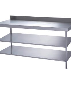 Parry Fully Welded Stainless Steel Wall Table 2 Undershelves 600x600mm (DC604)