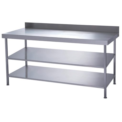 Parry Fully Welded Stainless Steel Wall Table 2 Undershelves 600x600mm (DC604)