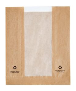 Fiesta Green Food Bags with Glassine Windows (Pack of 1000) (DC875)