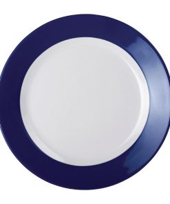 Kristallon Gala Colour Rim Melamine Plate Blue 230mm (Pack of 6) (DE606)
