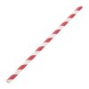 Fiesta Green Compostable Paper Straws Red Stripes (Pack of 250) (DE927)