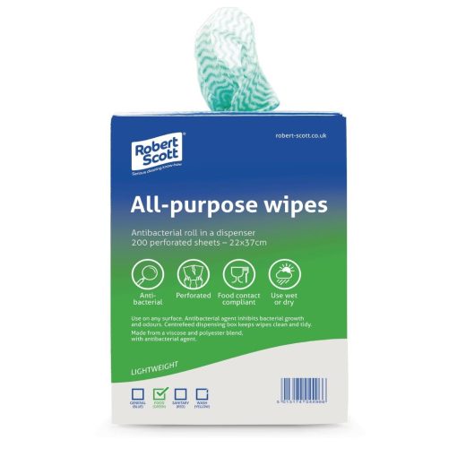 Jantex All-Purpose Antibacterial Cleaning Cloths Green (Pack of 200) (DF160)