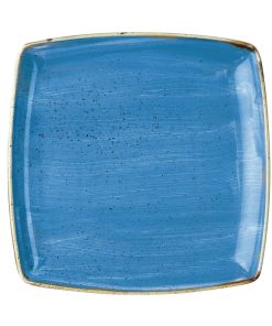 Churchill Stonecast Deep Square Plate Cornflower Blue 265mm (Pack of 6) (DF774)