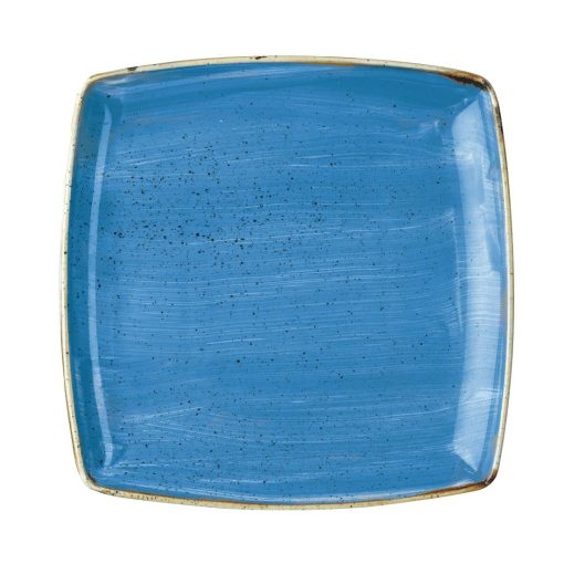 Churchill Stonecast Deep Square Plate Cornflower Blue 265mm (Pack of 6) (DF774)