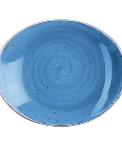 Churchill Stonecast Oval Plate Cornflower Blue 197 x 160mm (Pack of 12) (DF775)