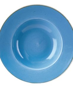 Churchill Stonecast Round Wide Rim Bowl Cornflower Blue 277mm (Pack of 12) (DF782)