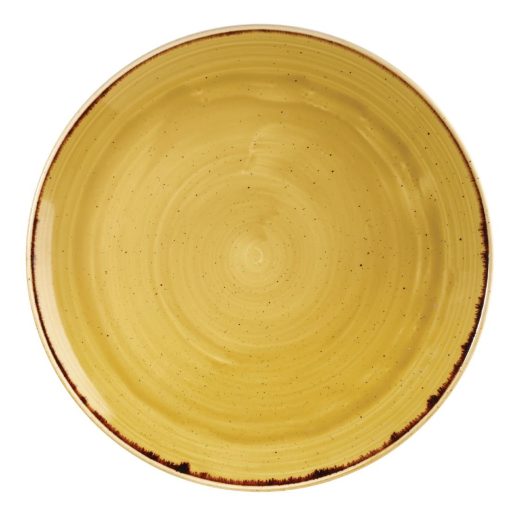 Churchill Stonecast Round Coupe Plate Mustard Seed Yellow 288mm (Pack of 12) (DF784)