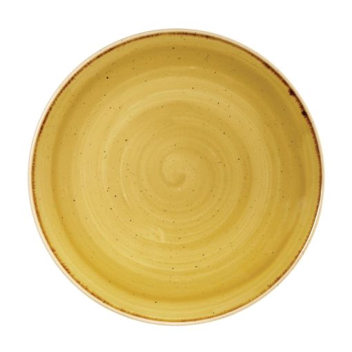 Churchill Stonecast Round Coupe Plate Mustard Seed Yellow 260mm (Pack of 12) (DF785)