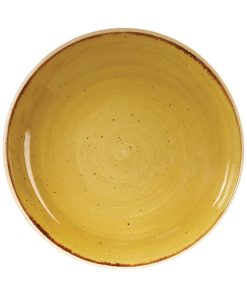 Churchill Stonecast Round Coupe Bowl Mustard Seed Yellow 248mm (Pack of 12) (DF787)