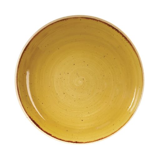 Churchill Stonecast Round Coupe Bowl Mustard Seed Yellow 248mm (Pack of 12) (DF787)