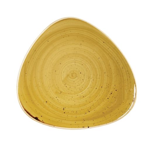 Churchill Stonecast Triangle Plate Mustard Seed Yellow 311mm (Pack of 6) (DF788)