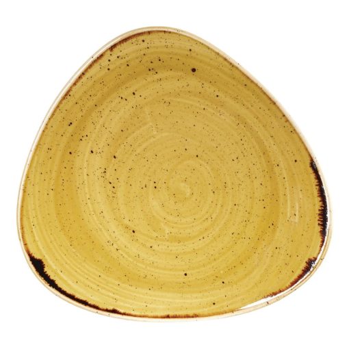 Churchill Stonecast Triangle Plate Mustard Seed Yellow 229mm (Pack of 12) (DF789)