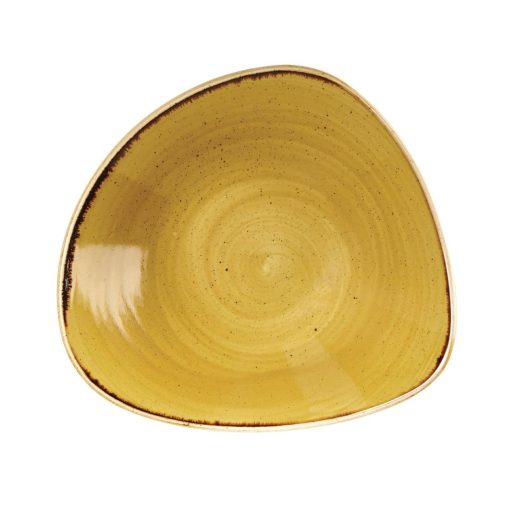 Churchill Stonecast Triangle Bowl Mustard Seed Yellow 229mm (Pack of 12) (DF790)