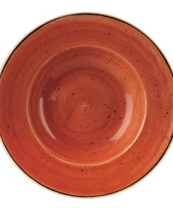 Churchill Stonecast Round Wide Rim Bowl Spiced Orange 277mm (Pack of 12) (DF794)